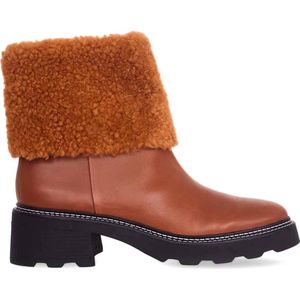 Mangará Dames schoenen Andira Geitenleer - 5 cm blokhak - Bruin - Maat 38