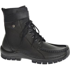 Wolky Hoge veterschoenen Reach zwart leer