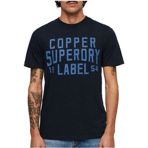 Superdry Copper Label Workwear Korte Mouwen Ronde Hals T-shirt Blauw XL Man
