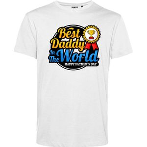 T-shirt Best Dad In The World | Vaderdag | Vaderdag cadeau met tekst | Vaderdag cadeau | Wit | maat XXL