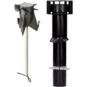 Combinatiepakket Ubbink Hybride ventilator + Multivent dakdoorvoer zwart - lengte 900mm