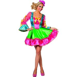 Wilbers & Wilbers - Clown & Nar Kostuum - Clown Circus Ringling - Vrouw - Multicolor - Maat 38 - Bierfeest - Verkleedkleding
