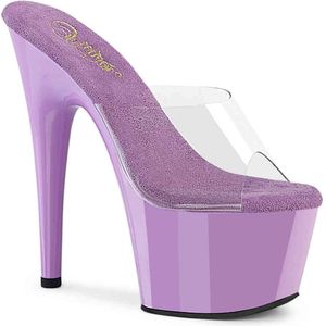 Pleaser - ADORE-701 Plateau Sandaal - US 7 - 37 Shoes - Transparant/Paars
