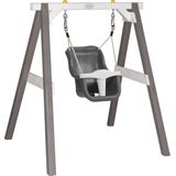 AXI Baby Schommel Grijs/wit met zitje Grijs/wit - FSC hout - 9-36 maanden - met 4 grondankers