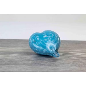 Mini Urn Hart Blauw 10 cm van Loranto Glas