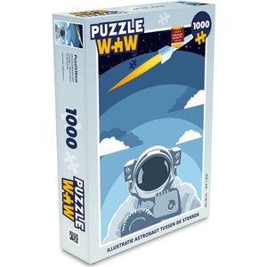 Puzzel Astronaut - Raket - Wolken - Legpuzzel - Puzzel 1000 stukjes volwassenen