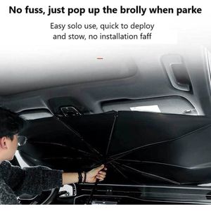 Zonwering voor de voorruit in de auto, met betoverend oogdesign, 145 x 79 cm, intrekbare paraplu, blokkeert uv-stralen en hitte, wordt geleverd met opbergtas, geschikt voor auto's en SUV's