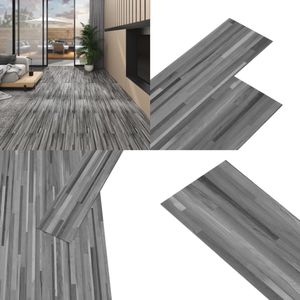vidaXL Vloerplanken zelfklevend 5,02 m² 2 mm PVC gestreept grijs - Vloerplank - Vloerplanken - Vloertegel - Vloertegels
