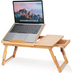 Klaptafel voor Laptop en Tablet - Verstelbare Laptopbedtafel met Lade - Inklapbaar en Multifunctioneel