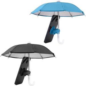 Mobiele-Telefoonparaplu Multifunctioneel Varkenszuignap Zon-Mooi-Telefoonschermparaplu Verstelbaar-Zonnescherm Blauw-Zwart.