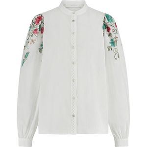 NUKUS Brenda Blouse Embroidery Dames - Jurken - Gebroken wit - Maat M