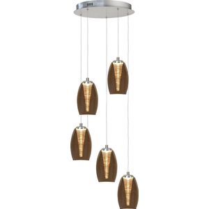 HighLight hanglamp Nebula rond 5L - amber glas