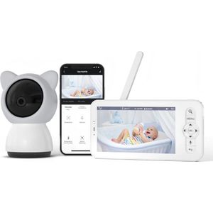 Babyfoon met Camera en App - Baby Monitor - Huisdiercamera - Hondencamera - Full HD - Wit Konijn