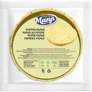 Manji - Peper Papad - Papadum - Appalam - 3x 100 g