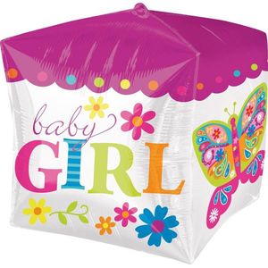 Baby Girl kubus folieballon
