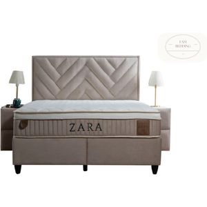 2 Persoons Opberg Boxspring ZARA Taupe/bruin 140x200