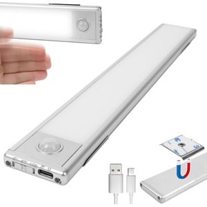 Ultradunne Kastverlichting met Bewegingssensor - 3 modi - Monteert Magnetisch - USB oplaadbaar - Keukenverlichting onderbouw – Verlichting met sensor - Draadloos