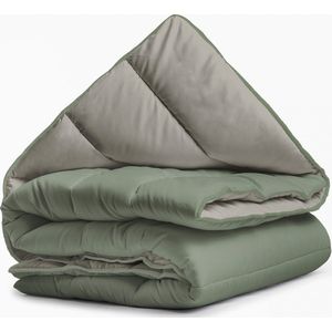 Sleeptime All-in one Omkeerbare Dekbed - Dekbed zonder Overtrek - 200x200 - Groen/Kaki