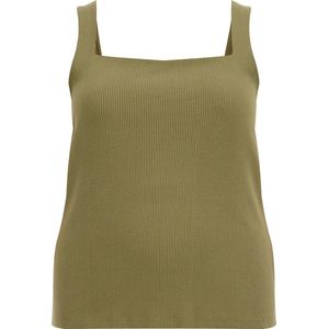 WE Fashion Dames singlet van ribstof - Curve