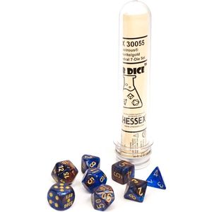 Chessex 8-Die set Lab Dice Lustrous Azurite/Gold