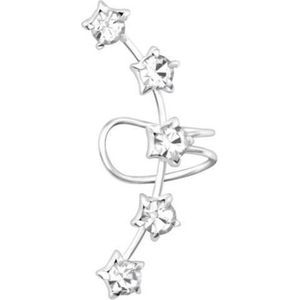 La Rosa Princesa Ster Ear Cuff Oorbel Zilver - Kristal