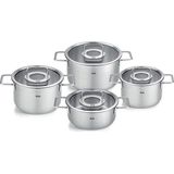 Fissler Pure Collection Pannenset met glazen deksel - 4 delig