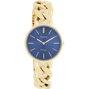 Goudkleurige OOZOO horloge met goudkleurige grove schakelarmband - C20359