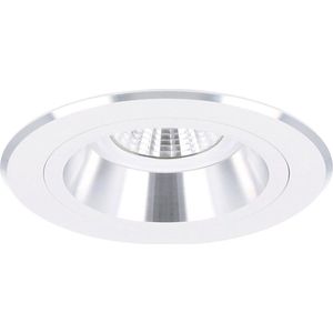 Bolzano - Inbouwspot Wit/Aluminium Rond - Verdiept - 1 Lichtpunt - Ø 93mm