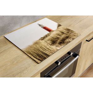 Inductiebeschermer - Vuurtoren in de duinen - 80x52 cm - Inductiebeschermer - Inductie Afdekplaat Kookplaat - Inductie Mat - Anti-Slip - Keuken Decoratie - Keuken Accessoires