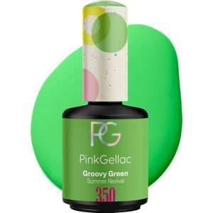 Pink Gellac Gellak Groen 15ml - Gel Nagellak - Glanzend Groen - Gelnagels Producten - Gel Nails - 350 Groovy Green