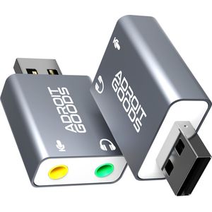 AdroitGoods Externe USB (3D) Geluidskaart Adapter - Sound Card - Usb 5.1 - Space Grey