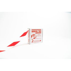 Afzetlint rood/wit - rol 500 meter - Extra sterk 70 micron - scheurt niet