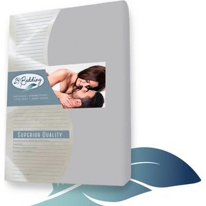 24-Bedding - Badstof Hoeslaken - 2 Persoons - 140x210 cm zilver Grijs - 30 cm