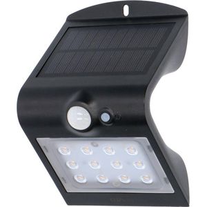 Proventa Solar LED buitenlamp met bewegingssensor - Wandlamp model Jerrel - Zwart