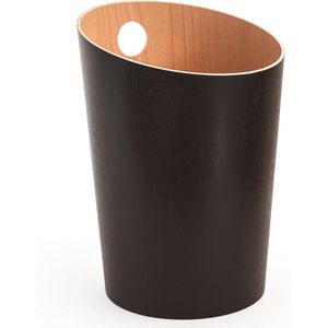 Design-prullenbak uniek design voor kantoor, slaapkamer, kinderkamer enz. | prullenbak van echt houten Veneer | Bruin