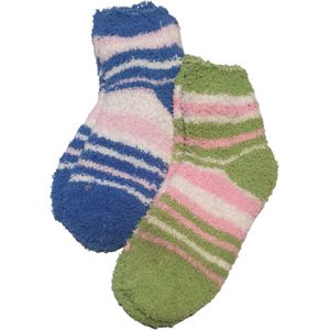 Comfy zachte Sokken - Multicolor - Set van 2 - Kinder huissokken - Vanaf 9 tot 11 jaar - Warm - Polyester - Thuis