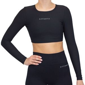 Fittastic Sportswear Longsleeve Backless Top Black - Zwart - M