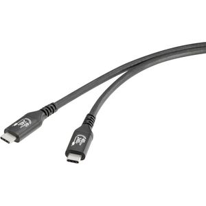 Renkforce USB-kabel USB 4.0 USB-C stekker, USB-C stekker 1.00 m Zwart Aluminium-stekker RF-5235978