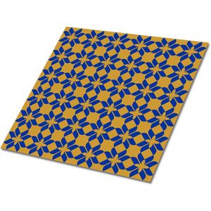 Tulup PVC Tegels - Bloemenpatroon Vinyl Tegels - 30 cm x 30 cm - Blauw Zelfklevende Vinyl Tegels - Verpakking van 9 stuks - Wand PVC Tegels - Mozaïek Plaktegels - Vinyl Wandtegels - Plaktegels keuken en Badkamer