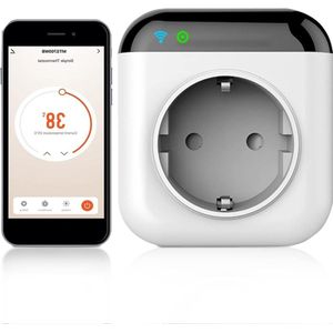 Programmeerbaar Wifi Stopcontact - Intelligent - Met Sensor - Digitale Temperatuurregelaar - 230V - App Compatibel met Alexa en Google Assistant