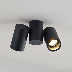 Arcchio - plafondlamp - 2 lichts - aluminium, metaal - H: 11.5 cm - GU10 - zwart