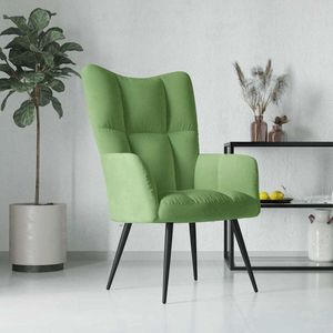 vidaXL Relaxstoel - Fluweel - Lichtgroen - 61x70x96,5 cm Relaxfauteuil - Fluweel Fauteuil - Groene Fauteuil - Lounge Stoel - Comfortabele Stoel - Moderne Fauteuil - Binnenbank