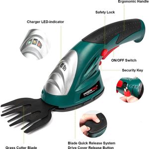 Stellar 2-in-1 Heggenschaar & Grasschaar op accu - Elektrische heggenschaar - Snoerloze Gras- & heggenschaar - Krachtige 7,2V Lithium-ion Batterij, Dubbel Blad, LED-indicator