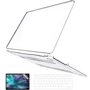 BRM COMMMERCE - Pakket Laptophoes + Screenprotector + Toetsenbord Cover - Macbook Air 13,3 inch (modellen t/m 2017) A1369/A1466 - Transparant