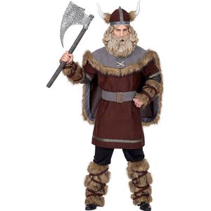 Widmann - Piraat & Viking Kostuum - Onverwoestbare Woeste Viking Noorwegen - Man - Bruin - XL - Carnavalskleding - Verkleedkleding