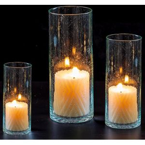 Windlicht,S: 6 x 15 cm, maat M: 8 x 20 cm, maat L: 10 x 25 cm