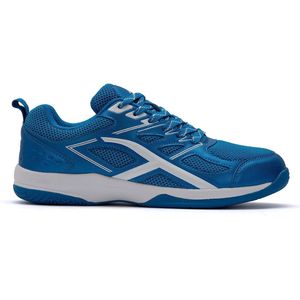 HUNDRED Xoom Non-Marking professionele badmintonschoenen voor heren (blauw/wit, maat: UK 10/US 11/EU 44) | Materiaal Bovenwerk: Polyester, Zool: Rubber | Geschikt voor indoor badminton/tennis/squash/tafeltennis/basketbal en padel