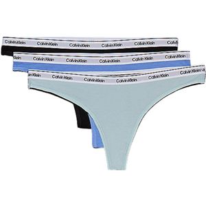 Calvin Klein 3-Pack Strings Icon Cotton -Zwart/Blauw/Groen - Maat M