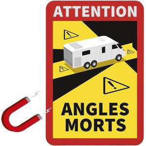 Pro Plus Magneetsticker - ""Attention Angles Morts "" - 17 x 25 cm - t.b.v. Dodehoek Camper