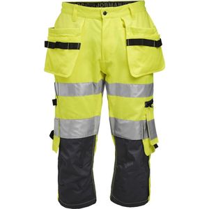 Jobman 2217 Hi-Vis Long Shorts 65221762 - Geel/Navy - C56